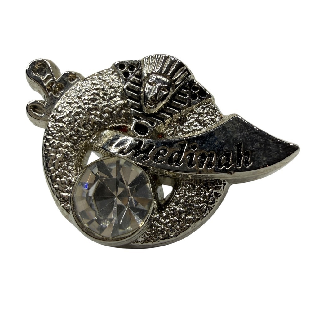 Medinah Shriners Lapel Pin Pharaoh Head Rhinestone Egypt Collectible RMC